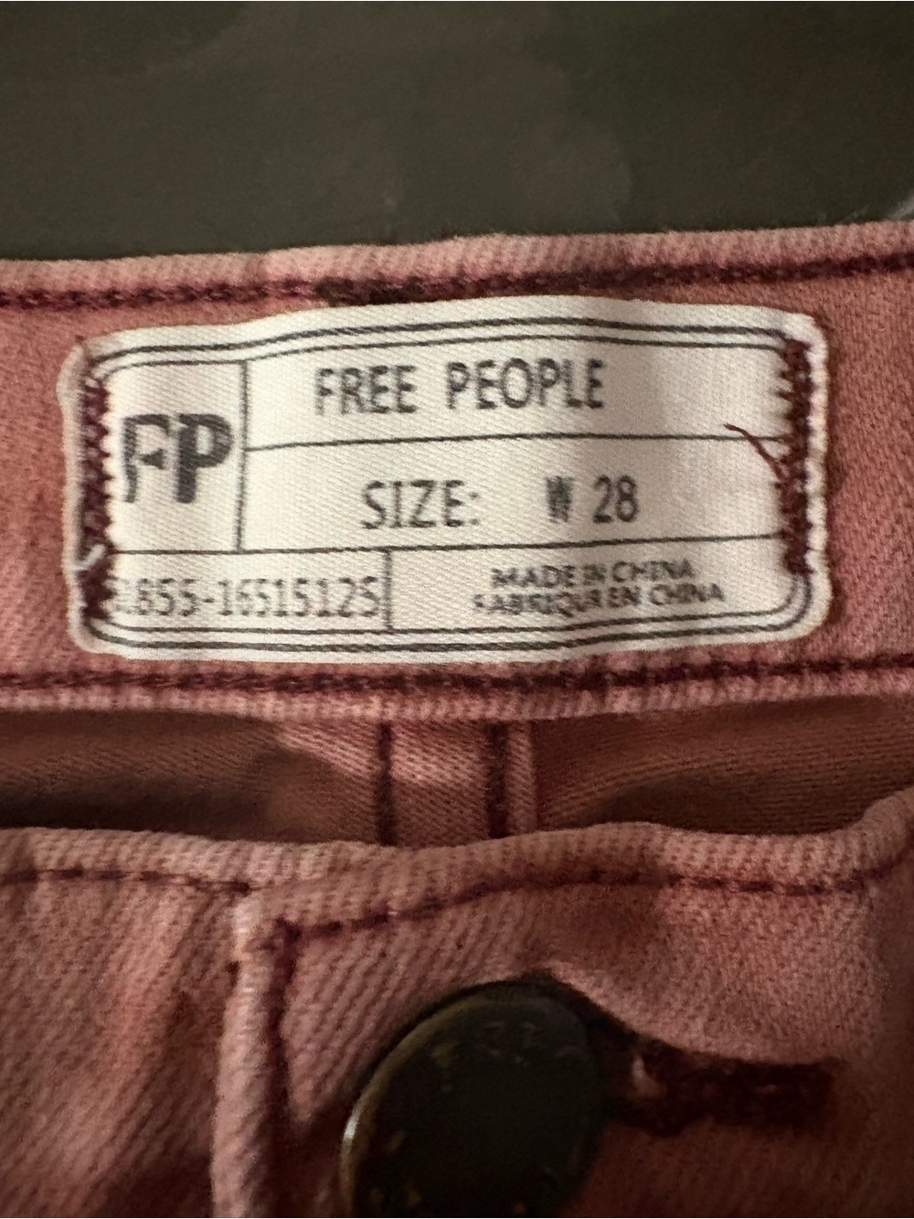 Free People Skinny Leg Ankle Faded Jeans in Rust Pink Women’s 28 Grunge,90s,boho - Picture 6 of 9